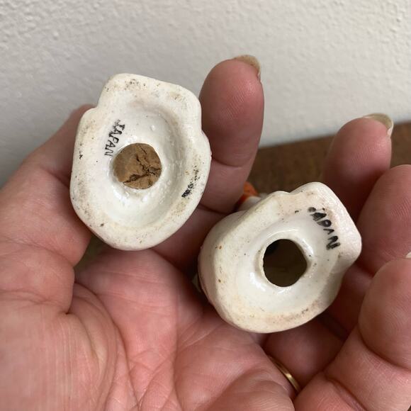 Vintage porcelain hand painted Cats Salt &‎ Pepper Magpie Bug Eyed Kittens Japan - Picture 6 of 6